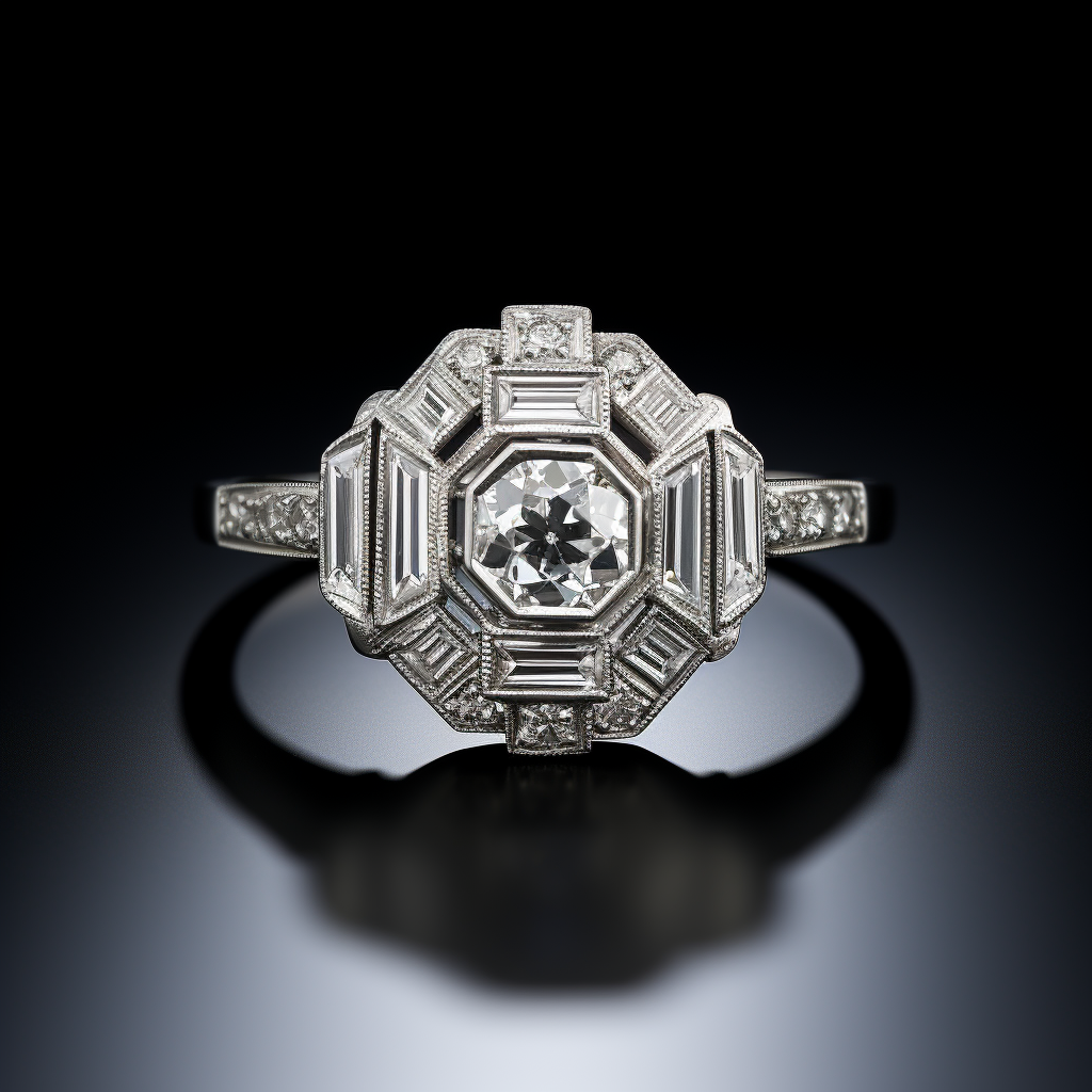 diamond art deco ring