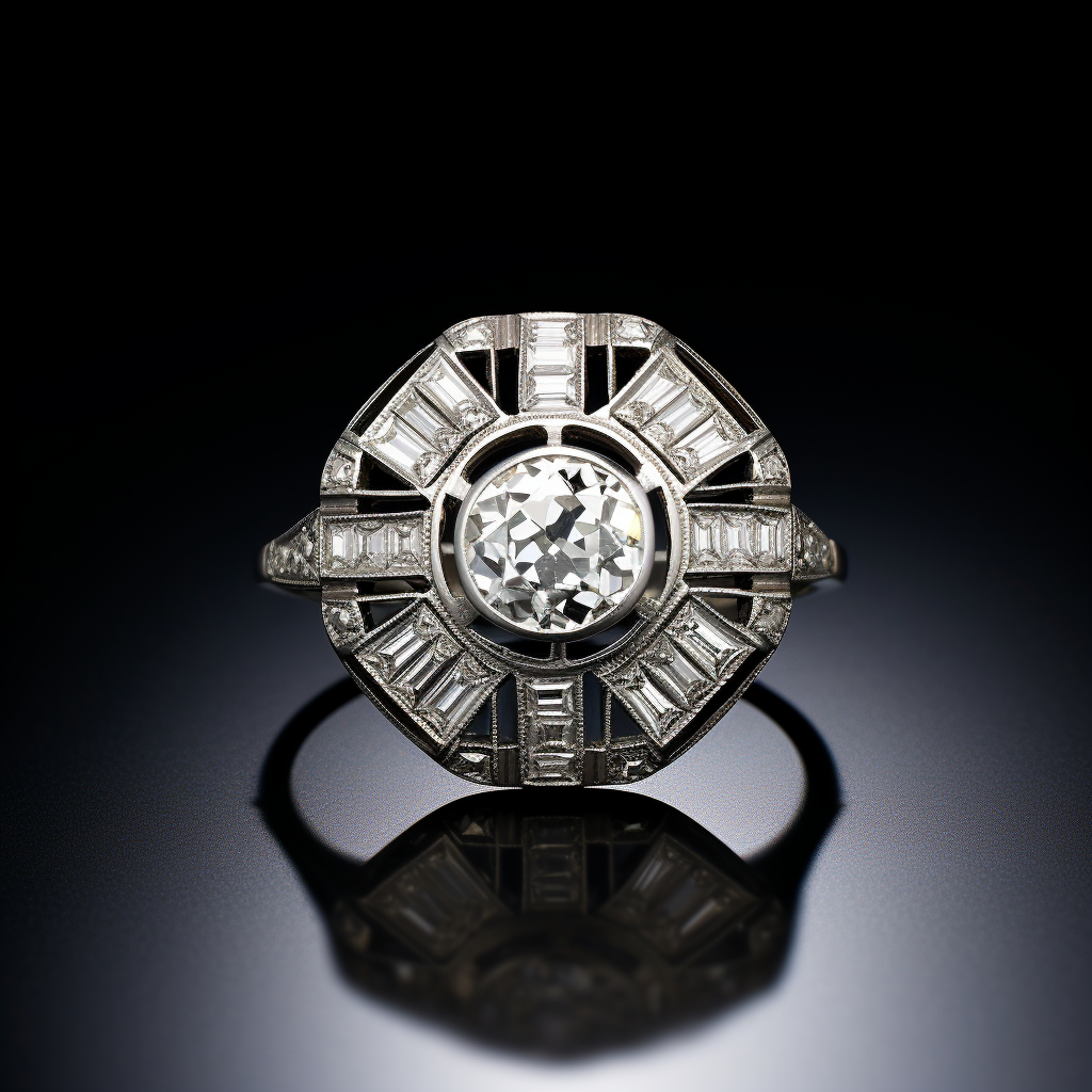 art deco diamond engagement ring 