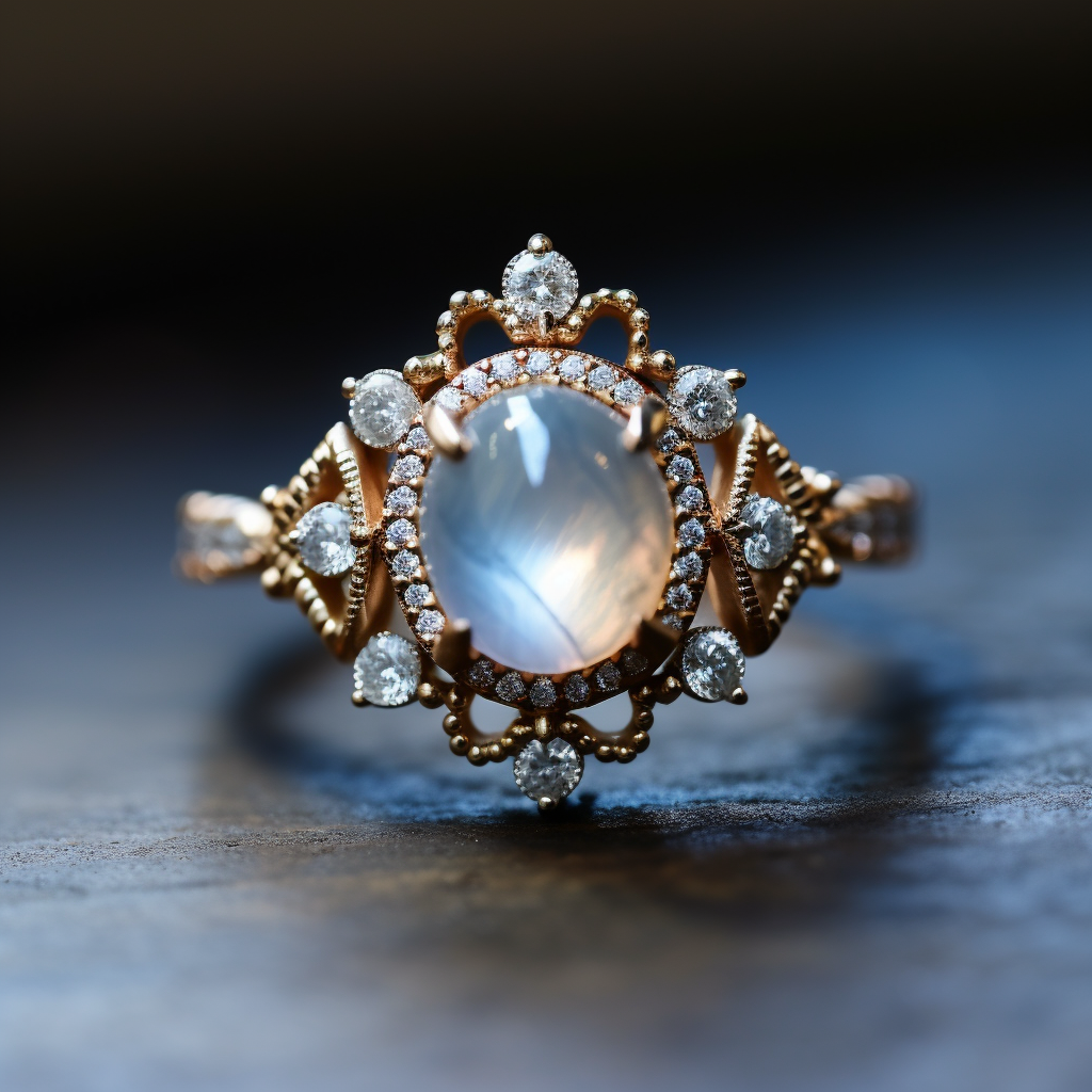 moonstone engagement rings
