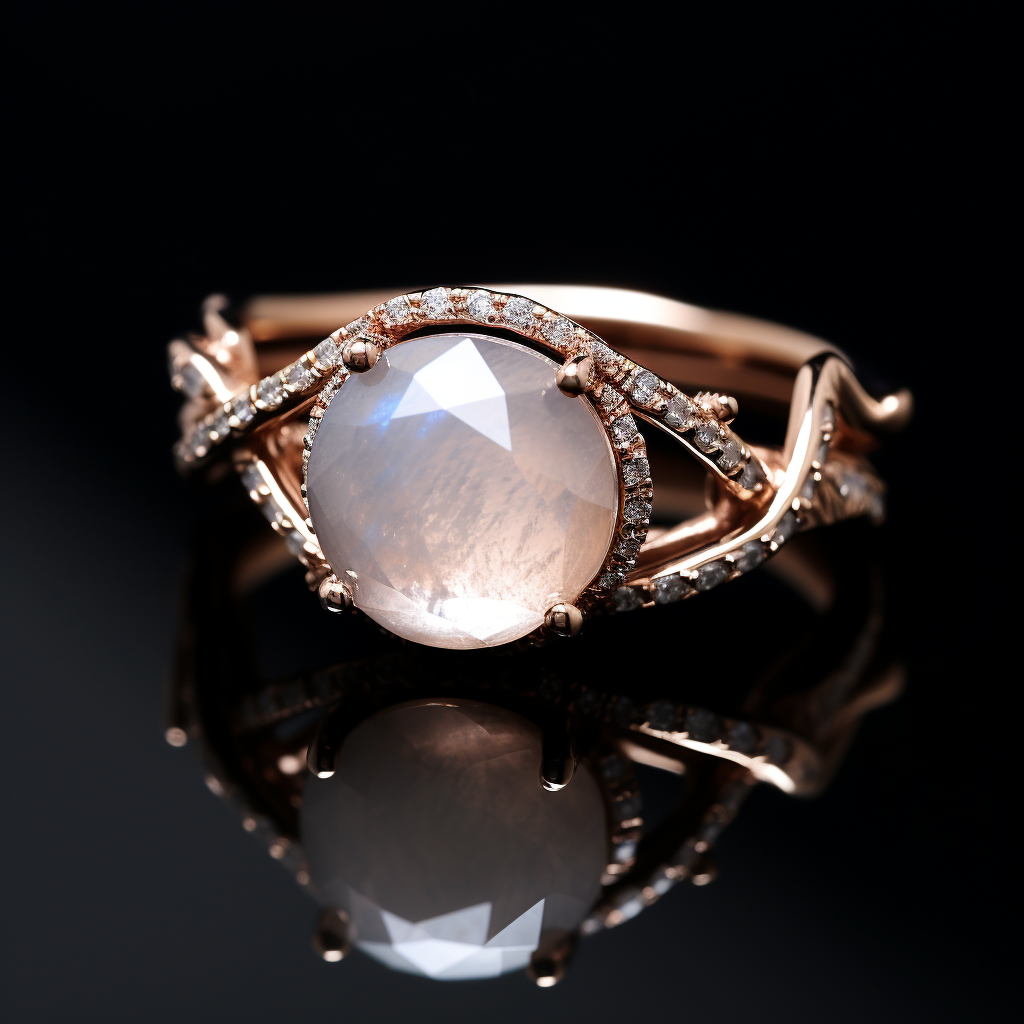 moonstone engagement ring rose gold