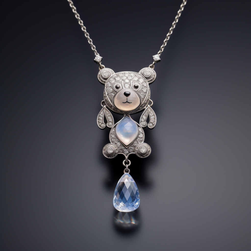 moonstone jewelry, teddy bear