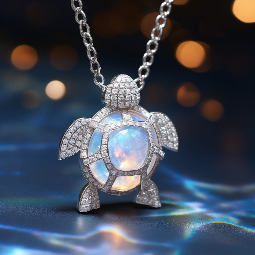 moonstone jewelry turtle necklace 